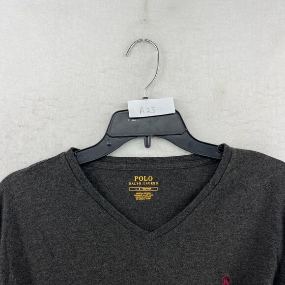 Polo Ralph Lauren Sweater Mens L Gray Long Sleeve V-Neck Pullover Casual Preppy - Picture 12 of 12